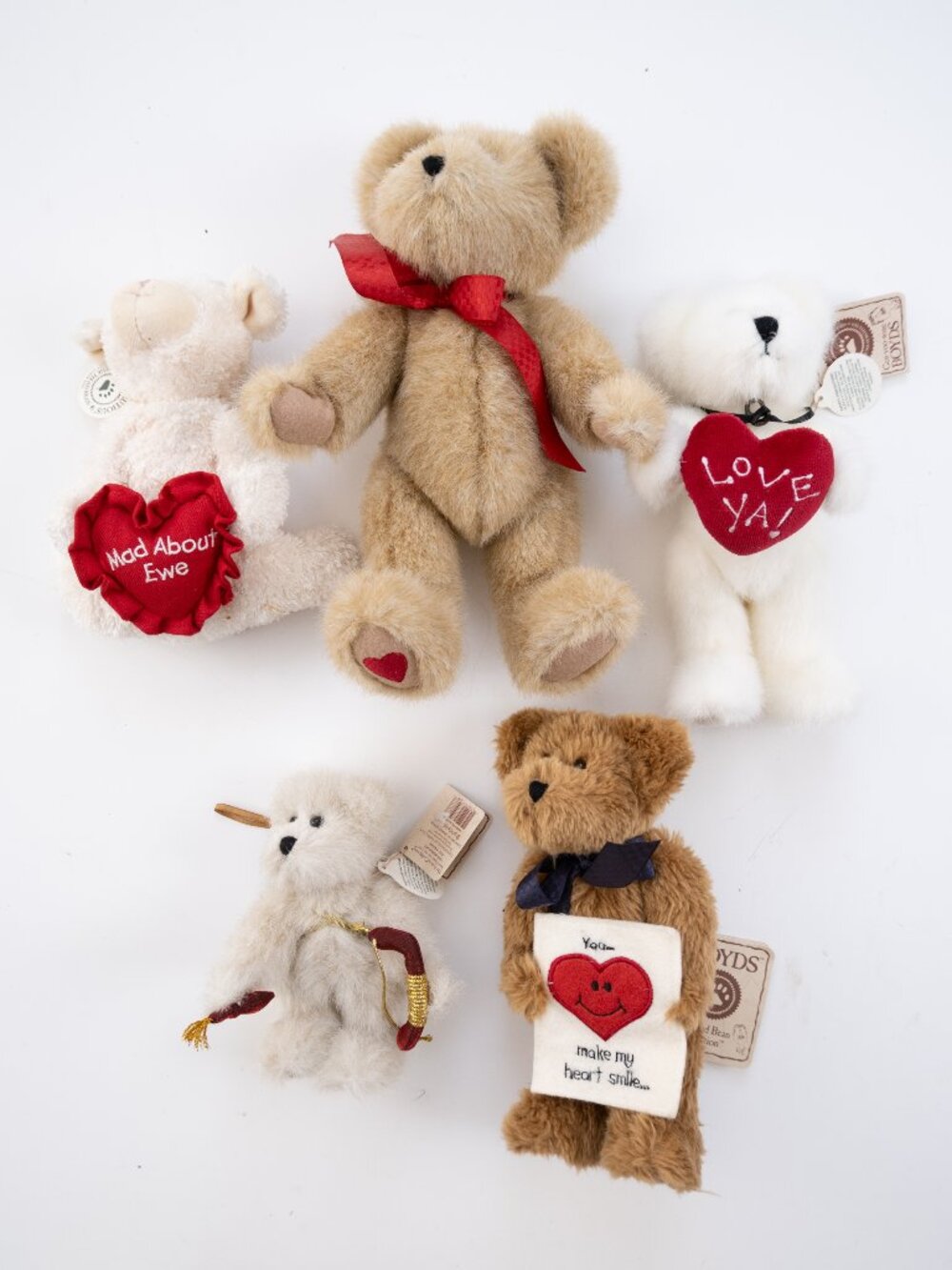 BOYDS BEARS collection - Lot of 5 Love themed vintage bears
